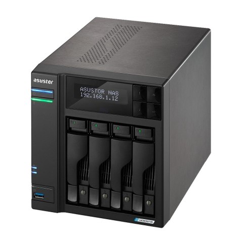 NAS Asustor AS6704T; Tower; 4x (3.5" SATA HDD/ 2.5" SSD); Intel Celeron N5105; 4GB DDR4 SODIMM (max. 16GB), 2x 2.5GbE, 4x M.2 22
