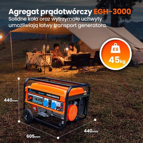 Extralink EGH-3000 | Agregat prądotwórczy | hybrydowy, 3kW 1F