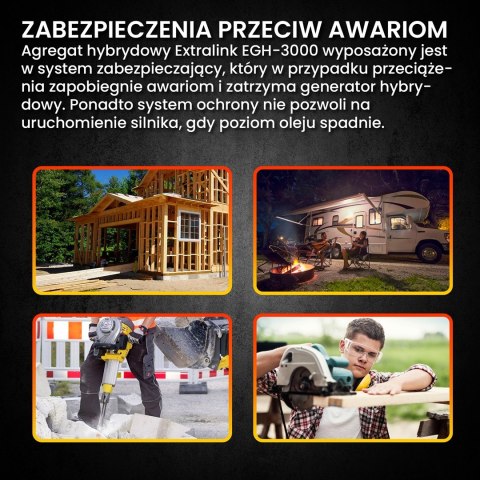 Extralink EGH-3000 | Agregat prądotwórczy | hybrydowy, 3kW 1F