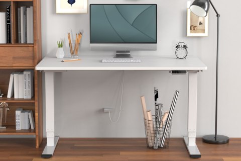 Stelaż biurka elektrycznego z regulacją wysokości, silnik dwustopniowy, biały