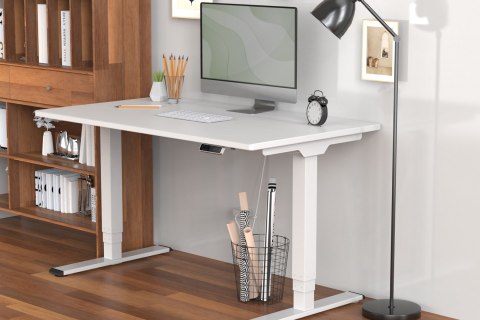 Stelaż biurka elektrycznego z regulacją wysokości, silnik dwustopniowy, biały