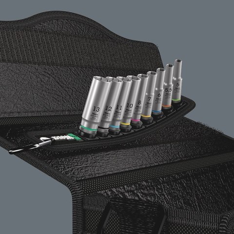 Zestaw nasadek udarowych długich 1/4'' 5-13MM, 9CZ.