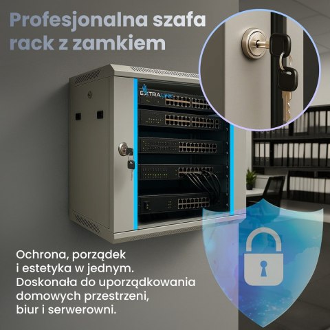 EXTRALINK SZAFA RACK WISZĄCA 9U 600X450 SZARA