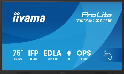 Monitor IIYAMA 189.3cm(75") TE7512MIS-B4AG 16:9 M-Touch HDMI+2xUSB-C