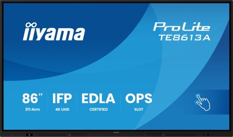Płaski ekran Iiyama TE8613A-B1AG 86 IN IR 40P Touch - 8 ms