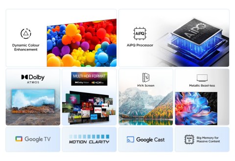 Telewizor TCL LED 4K, 50V6C, 50, Smart TV, Telewizja Google TV, UHD, Czarny