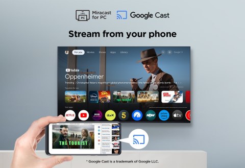 Telewizor TCL LED 4K, 50V6C, 50, Smart TV, Telewizja Google TV, UHD, Czarny