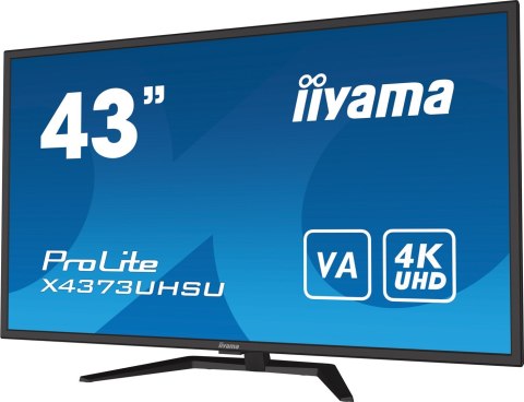 Iiyama ProLite X4373UHSU-B1 monitor komputerowy 108 cm (42.5") 3840 x 2160 px 4K Ultra HD Czarny