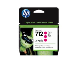 HP Zestaw 3 purpurowych wkładów atramentowych 712 DesignJet 29 ml