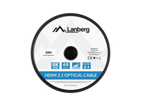 LANBERG KABEL HDMI M/M V2.1 50M 8K OPTYCZNY AOC