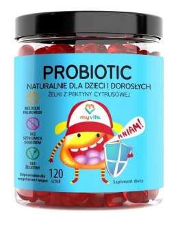 MyVita Żelki Probiotic 120 sztuk (dzieci i dorośli) - naturalne żelki z pektyny cytrusowej
