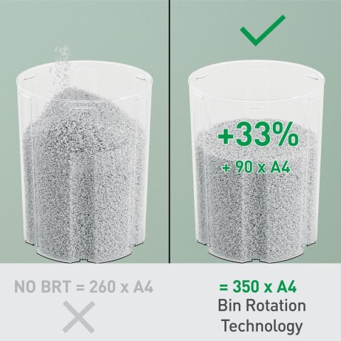 Niszczarka Leitz IQ OptiMax Small Office 350, 22l, P5, 8 kartek, Automatyczny Start/Stop, Funkcja cofania, Obrotowy pojemnik - 3