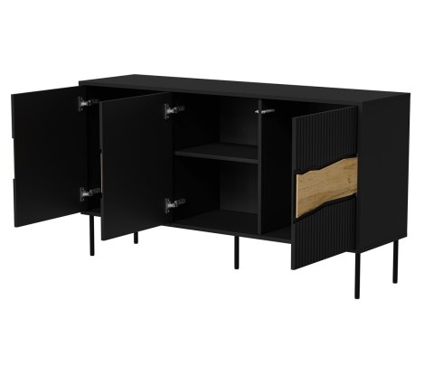 Komoda INSERTO 3D 143,5x40x80 czarny + LED