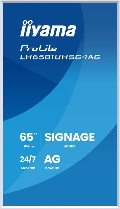 Monitor IIYAMA 164.0cm (64,5") LH6581UHSG-1AG 16:9 2xHDMI+USB-C (Speditionsversand)