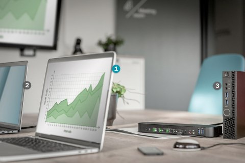 Digitus Przełącznik KVM, 4-portowy, 4K 60 Hz, 4 x DP in, 1 x DP/HDMI out