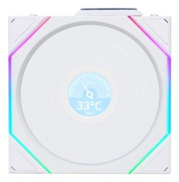 Wentylator Lian Li UNI FAN TL Wireless LCD Lüfter, ARGB, PWM - 120 mm, biały