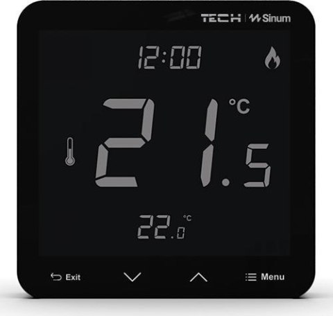 Regulator temperatury pokojowy przewodowy czarny R-S3