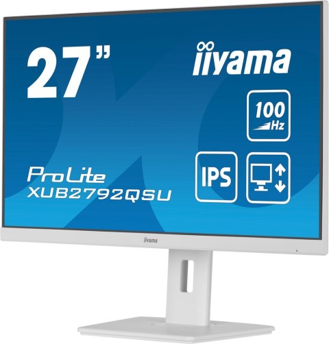 Iiyama ProLite XUB2792QSU-W6 monitor komputerowy 68,6 cm (27") 2560 x 1440 px Wide Quad HD LED Biały