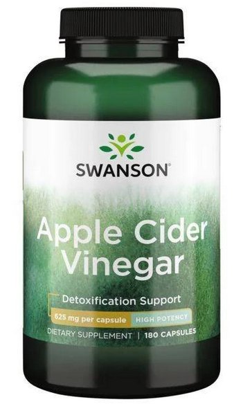SWANSON Apple Cider Vinegar 625mg, 180 kaps. - ocet jabłkowy