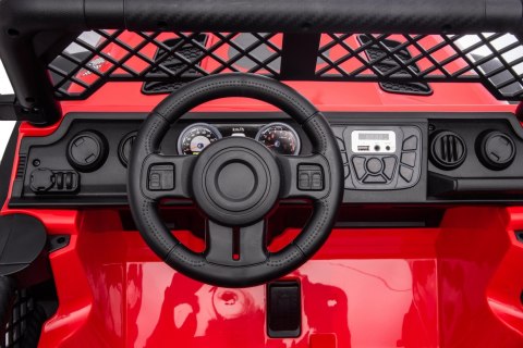 Autko terenowe Geoland Power dla 2 dzieci Czerwony + Pilot + Silniki 2x200W + Bagażnik + Radio MP3 + LED
