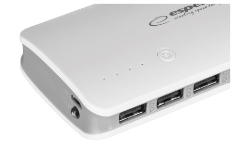 PowerBank Esperanza Radium EMP106WE (8000mAh; microUSB, USB 2.0; kolor biały) PowerBank Esperanza Radium EMP106WE (8000mAh; microUSB, USB 2.0; kolor biały)